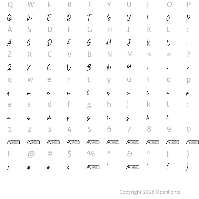 Character Map of Anetthy Regular