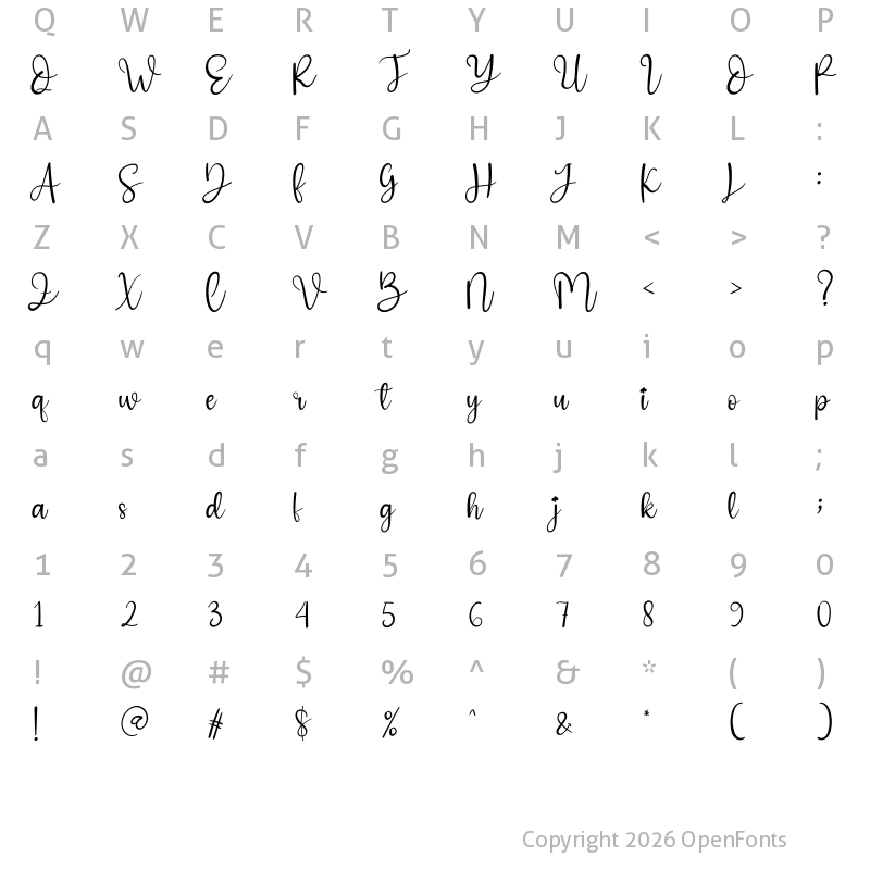 Character Map of Angel Christmas Regular