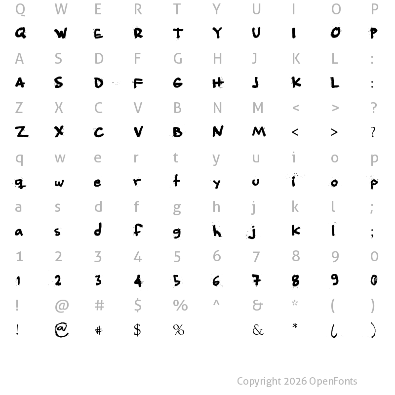 Character Map of Angeleobardo Regular