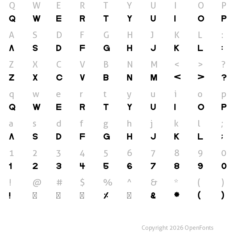 Character Map of Angels Regular