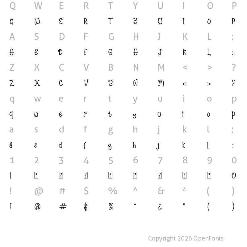 Character Map of Angry&Hungry Regular