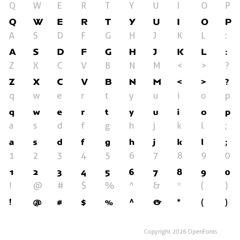 Character Map of Anisette Std Petite Bold