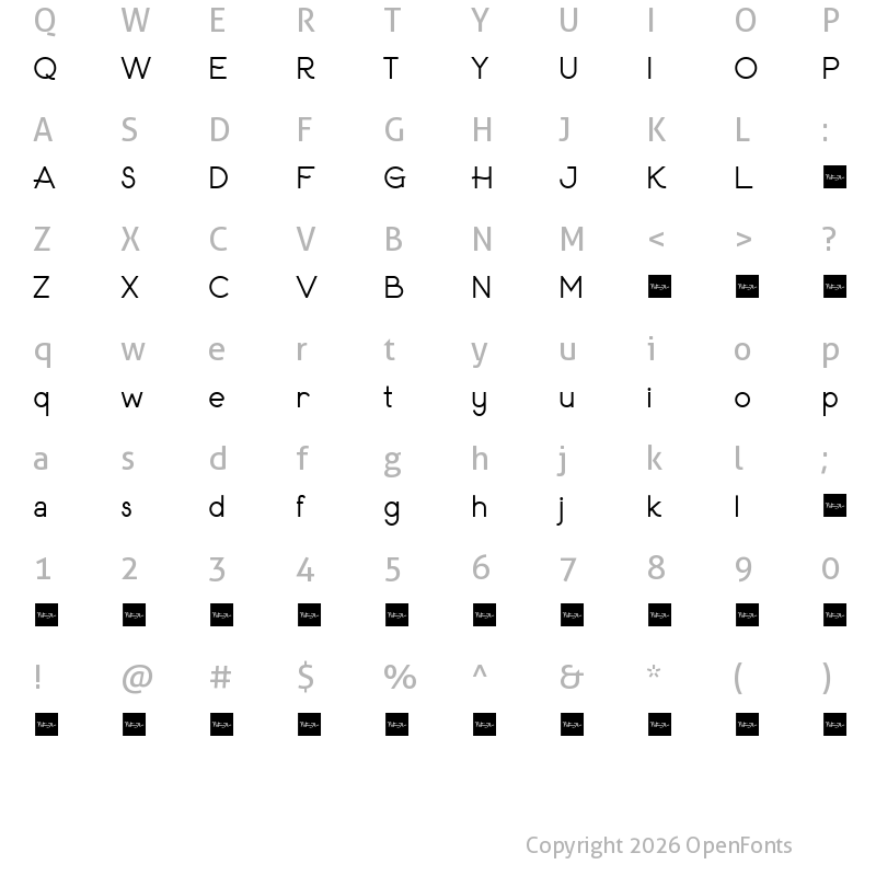 Character Map of Anisver Regular
