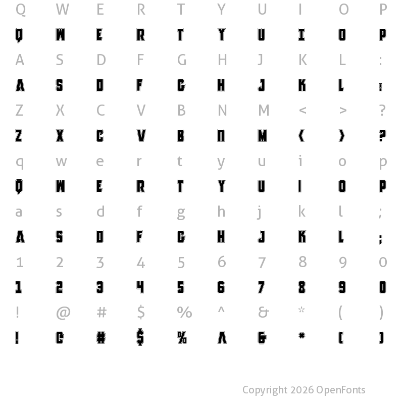 Character Map of Anitlles Academy Regular