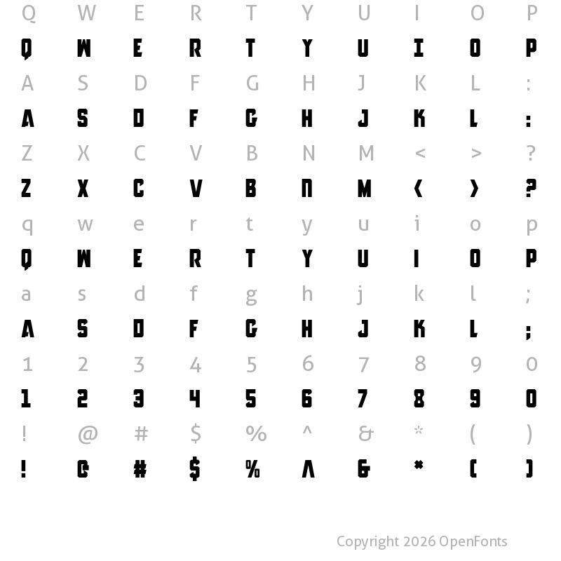 Character Map of Anitlles Regular