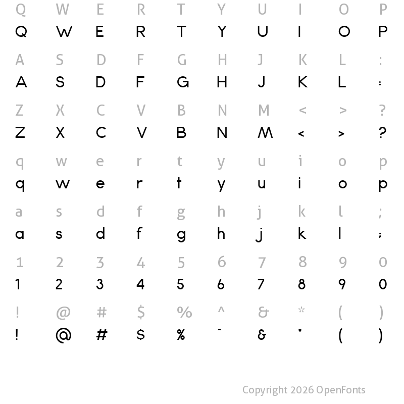 Character Map of Anke Regular