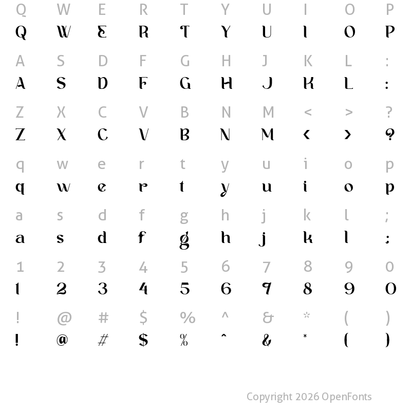 Character Map of Ankori Regular