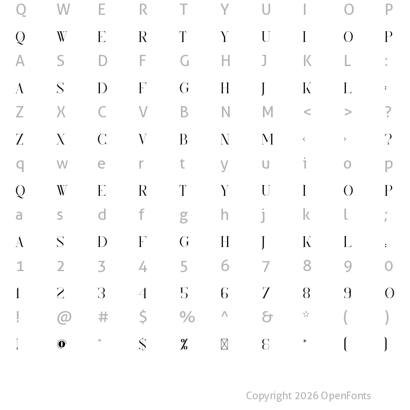 Character Map of Annalise Regular