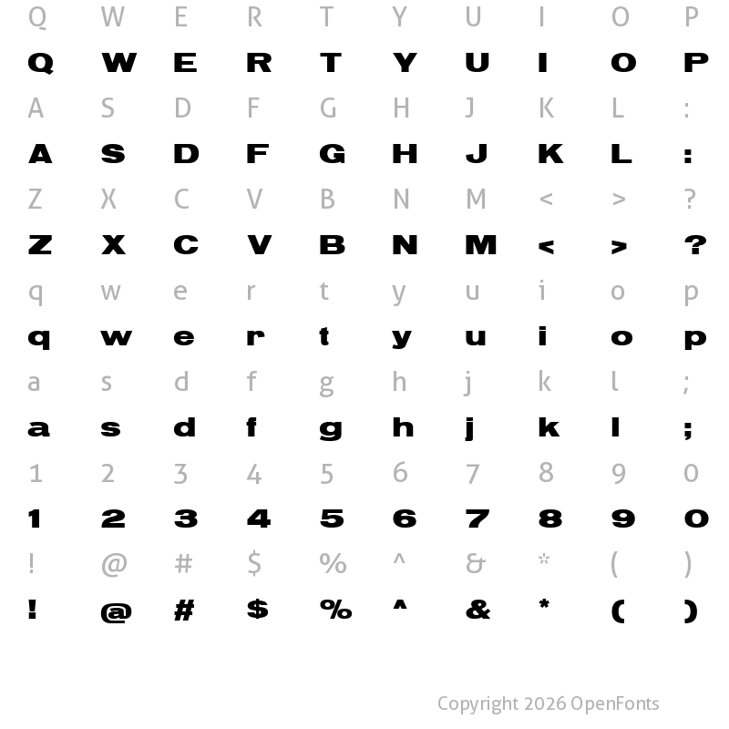 Character Map of AnnonceW01-Regular Regular