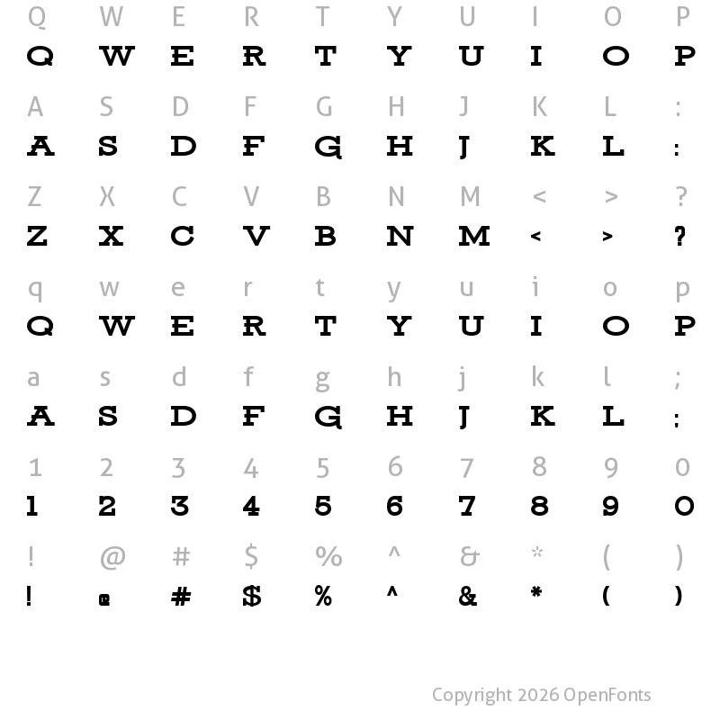 Character Map of Ansley Display Black