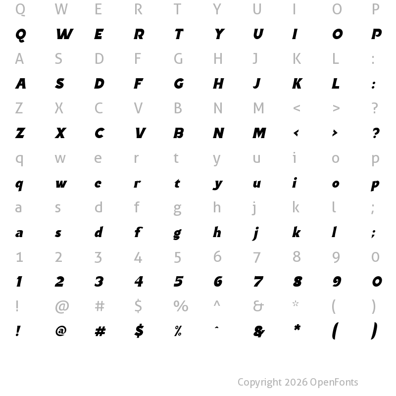 Character Map of Antagonist Italic