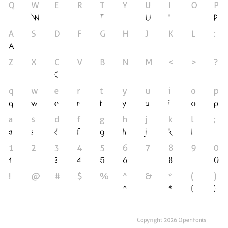 Character Map of AnteaBold ?