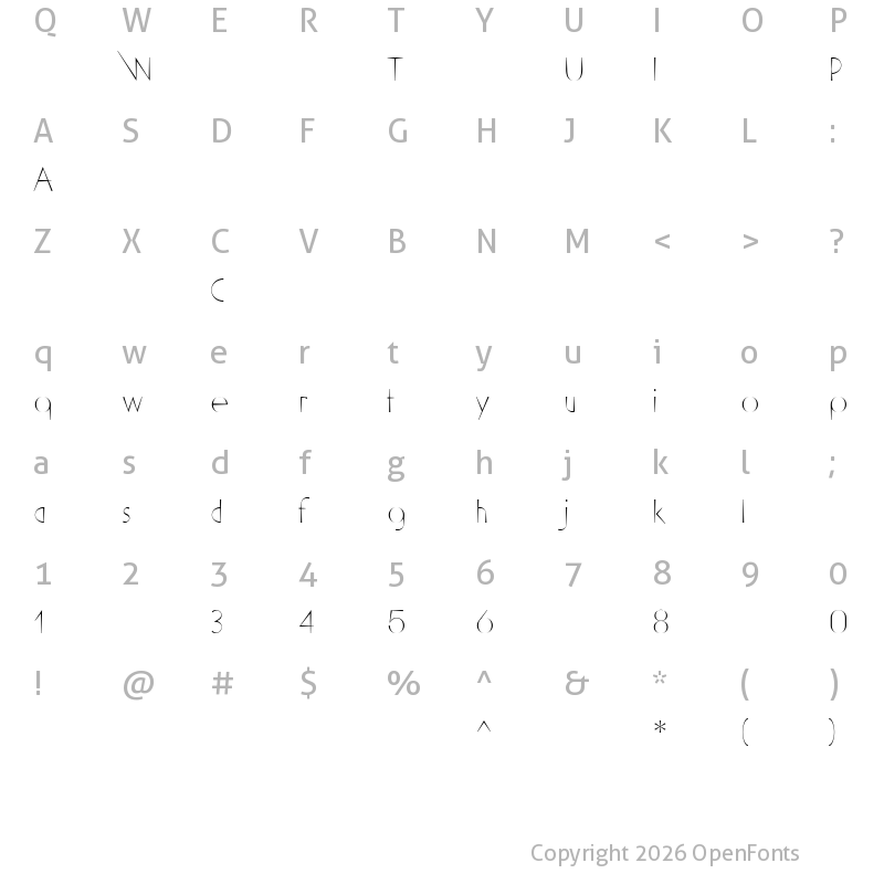 Character Map of AnteaThin ?