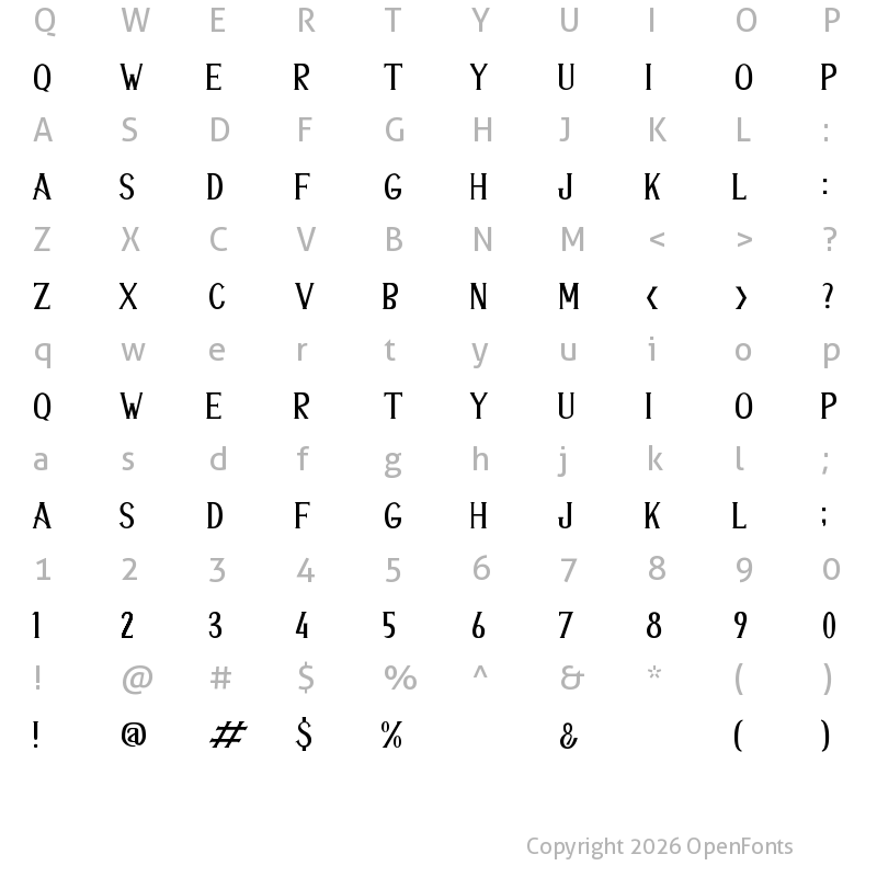Character Map of ANTENNA Regular
