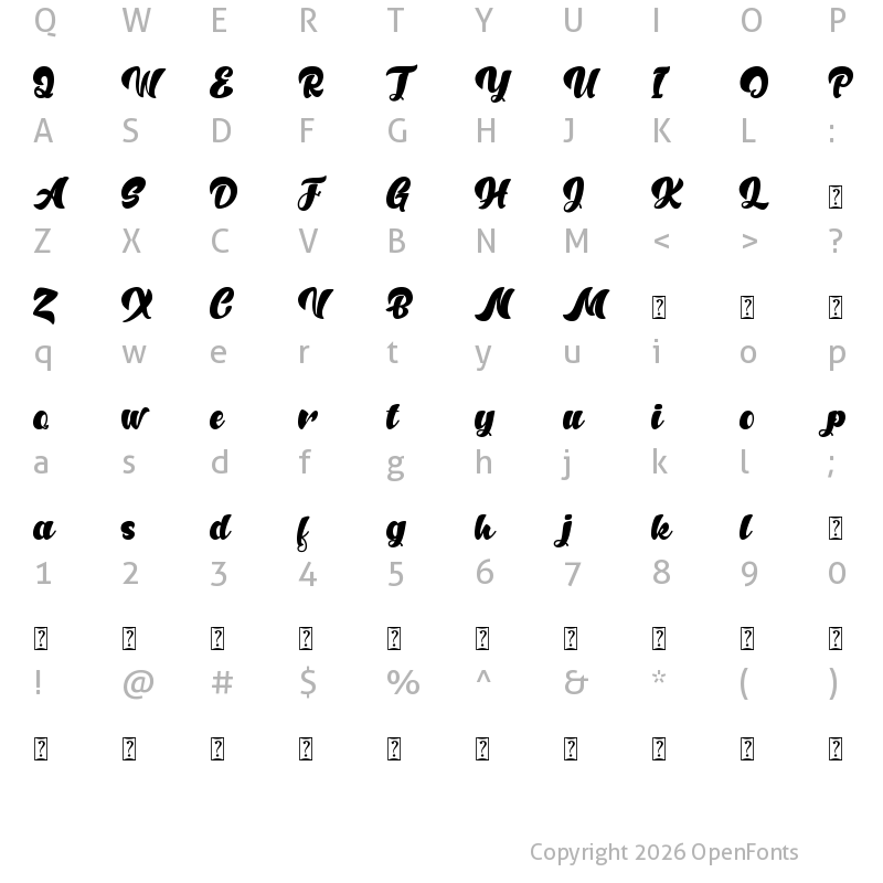 Character Map of Anthem of Narasi Regular