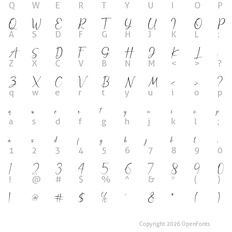 Character Map of Anthony Hartman Regular
