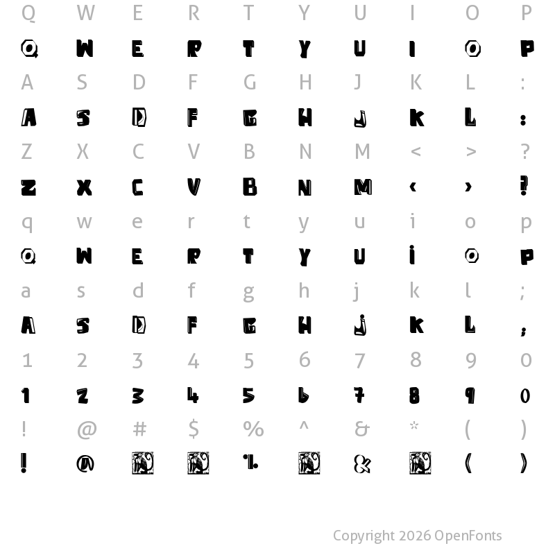 Character Map of anti folk Regular
