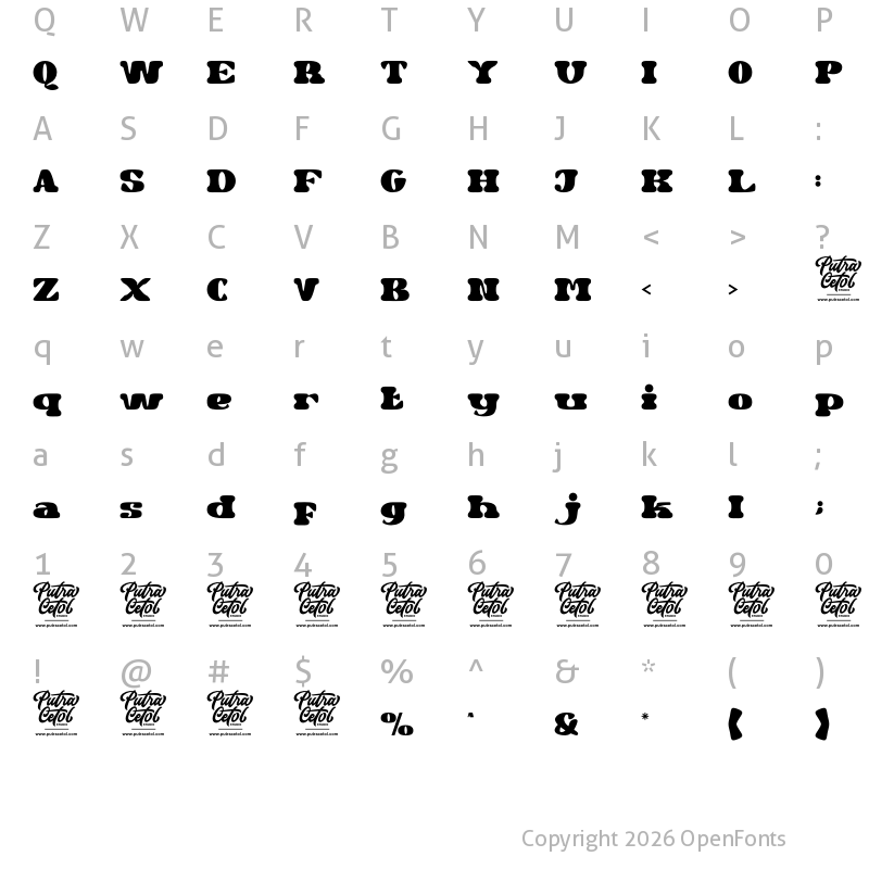 Character Map of Antia Notario Regular