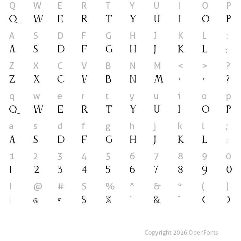 Character Map of Anticva Regular