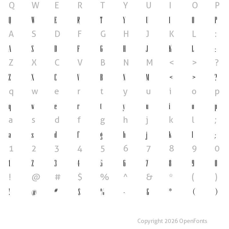 Character Map of Antina Extra Bold