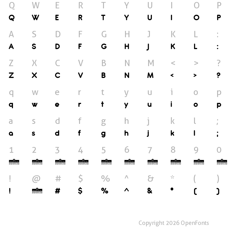 Character Map of Antipasto Pro Bold