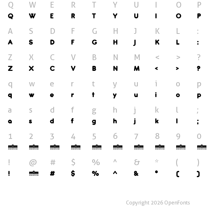 Character Map of Antipasto Pro ExtraBold