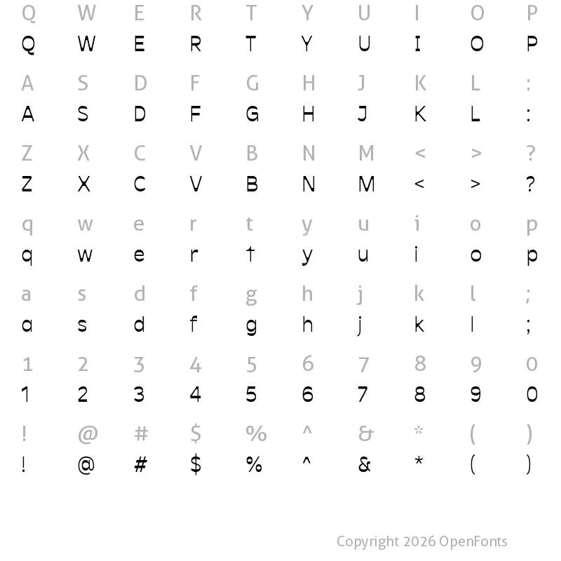 Character Map of Antipol VF Regular