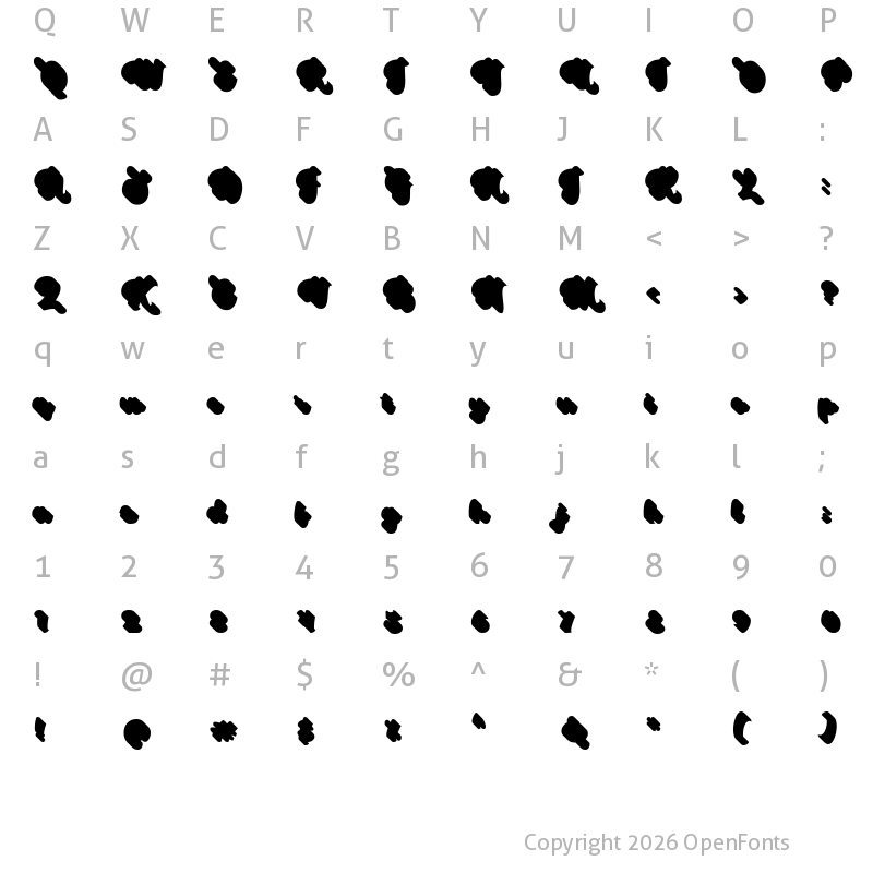 Character Map of Antonia Retro Extrude Regular