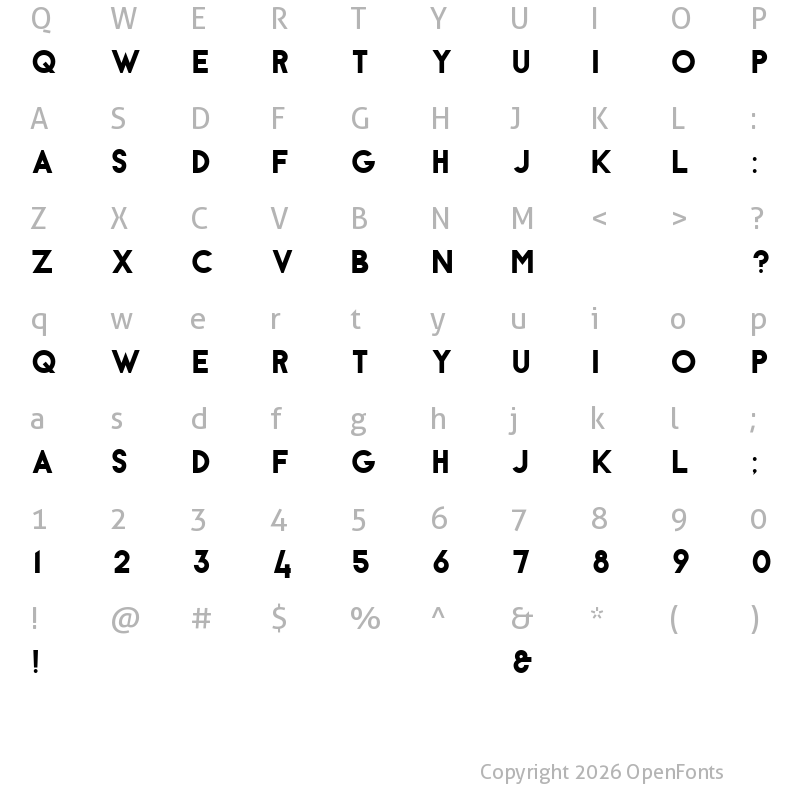 Character Map of Antraste Regular
