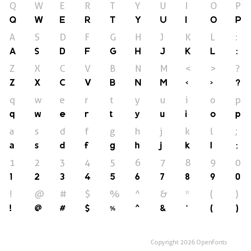 Character Map of ANURLI BOLD BOLD