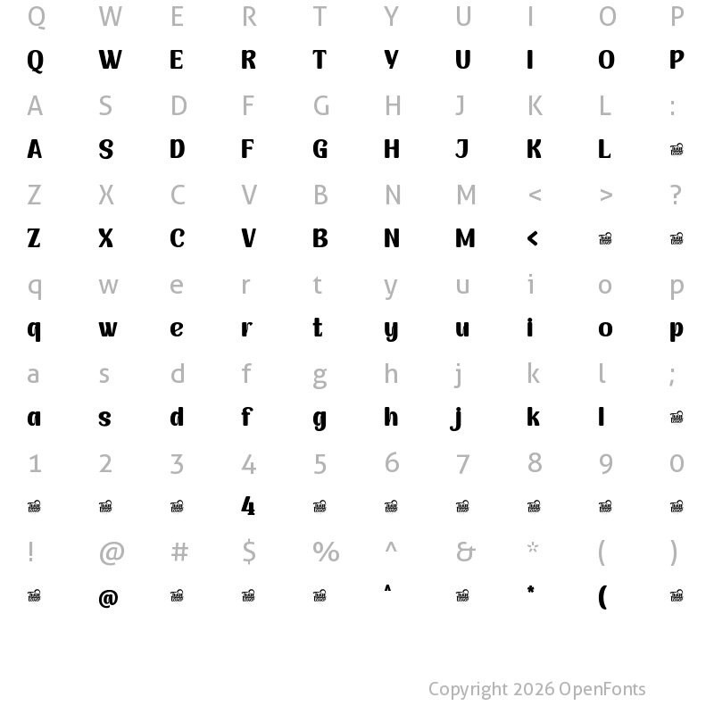 Character Map of ANWUTOKTRIAL Regular