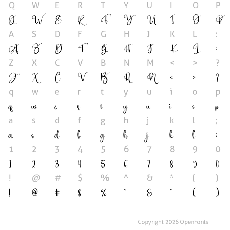 Character Map of Anybody Regular