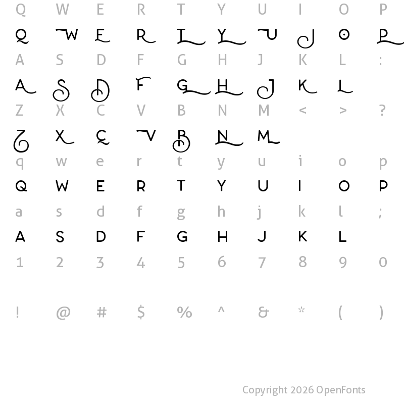 Character Map of Aorell Regular