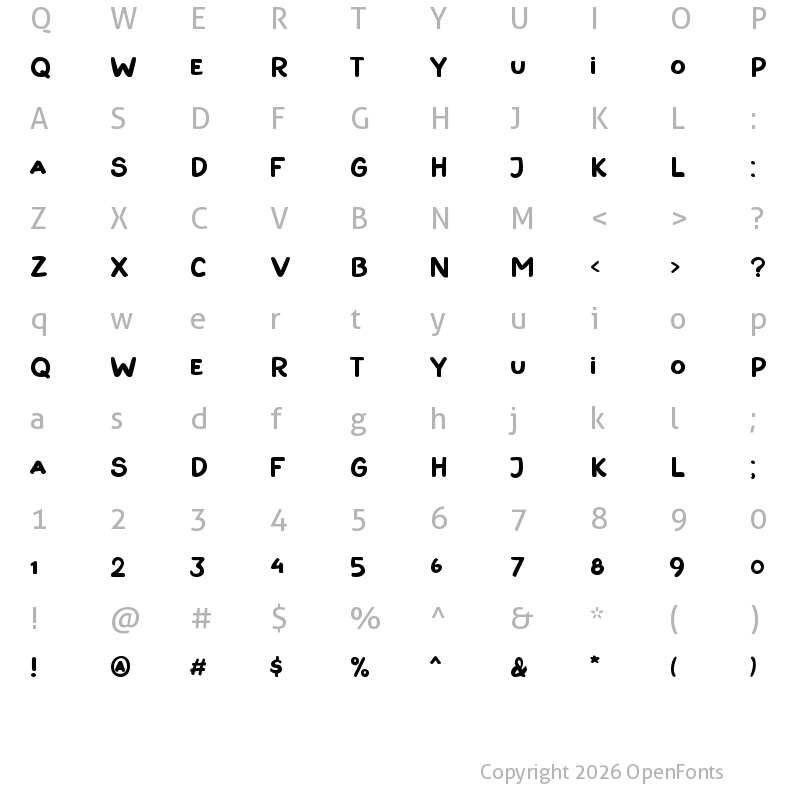 Character Map of Aorta Cracker Regular