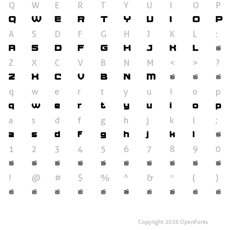 Character Map of Aougtron Regular