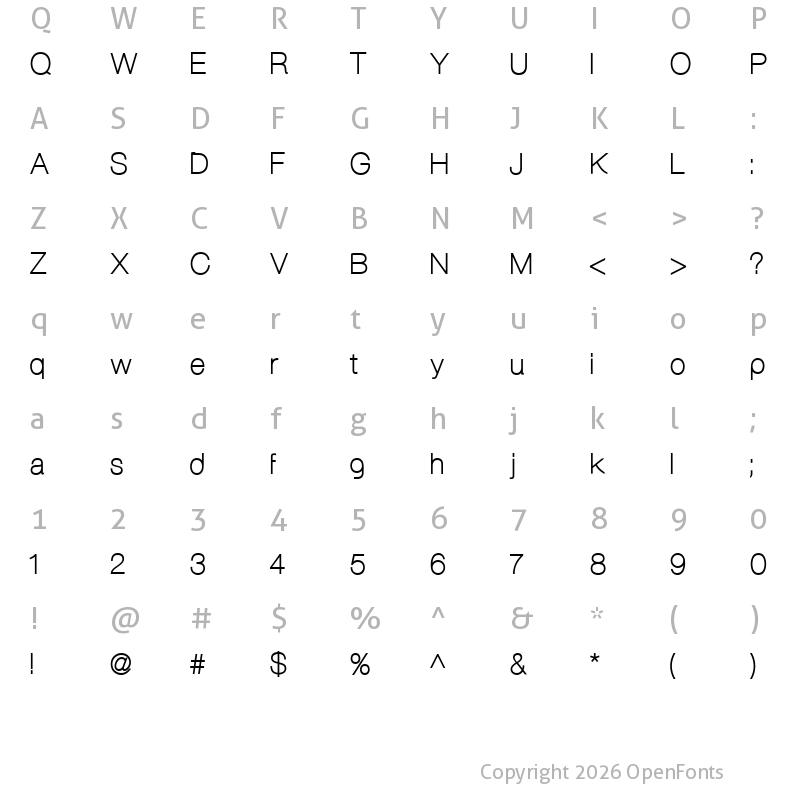 Character Map of Aovel Sans Bold