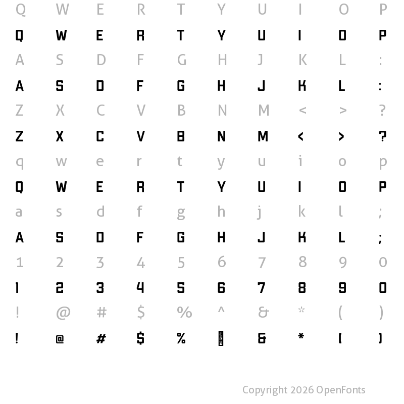 Character Map of Apex Mk3 Medium