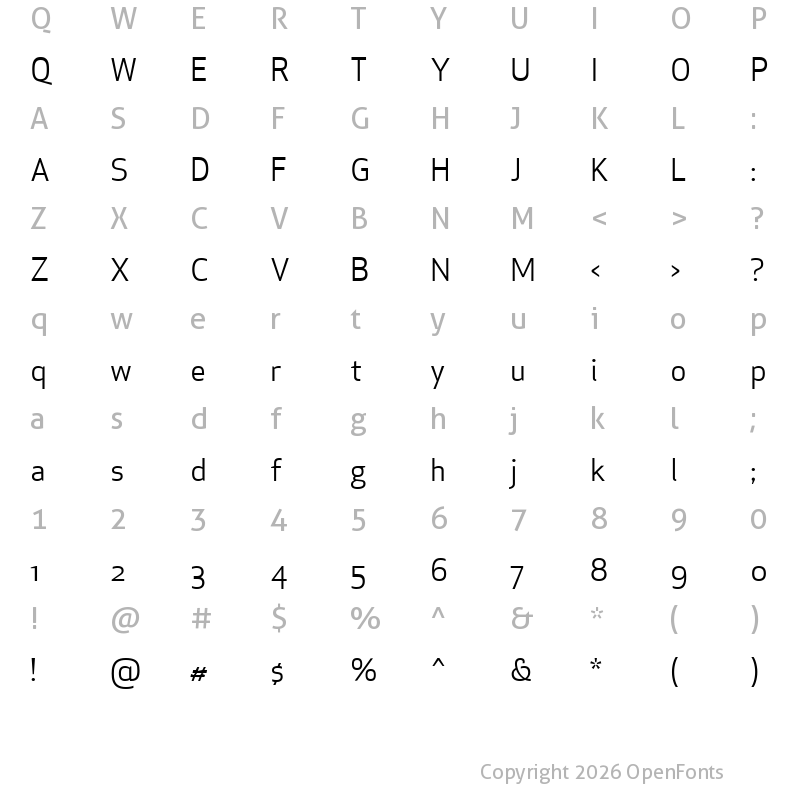Character Map of ApexSansBookST Regular