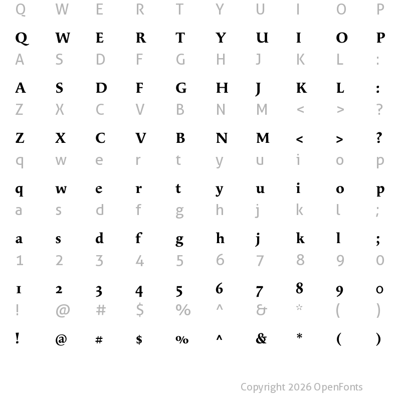 Character Map of Apolline Std ExtraBold