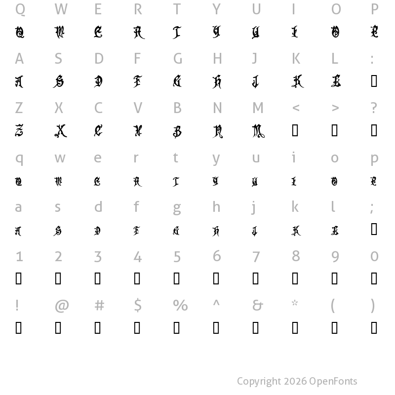 Character Map of Apollyon? Regular