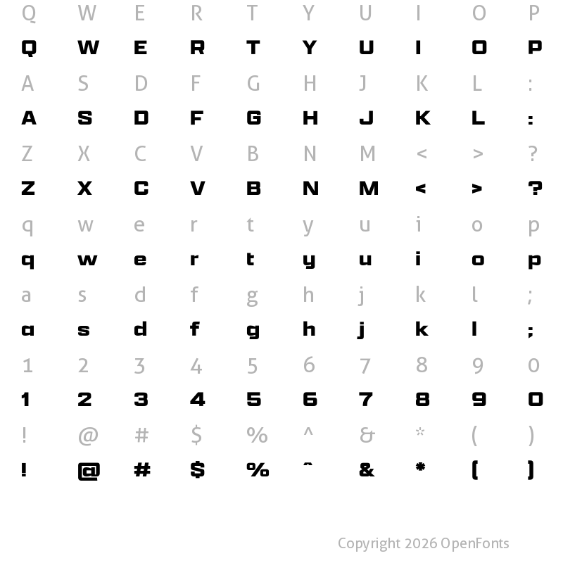 Character Map of Apotek Extended Black