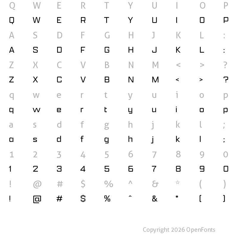 Character Map of Apotek Extended ExtraLight