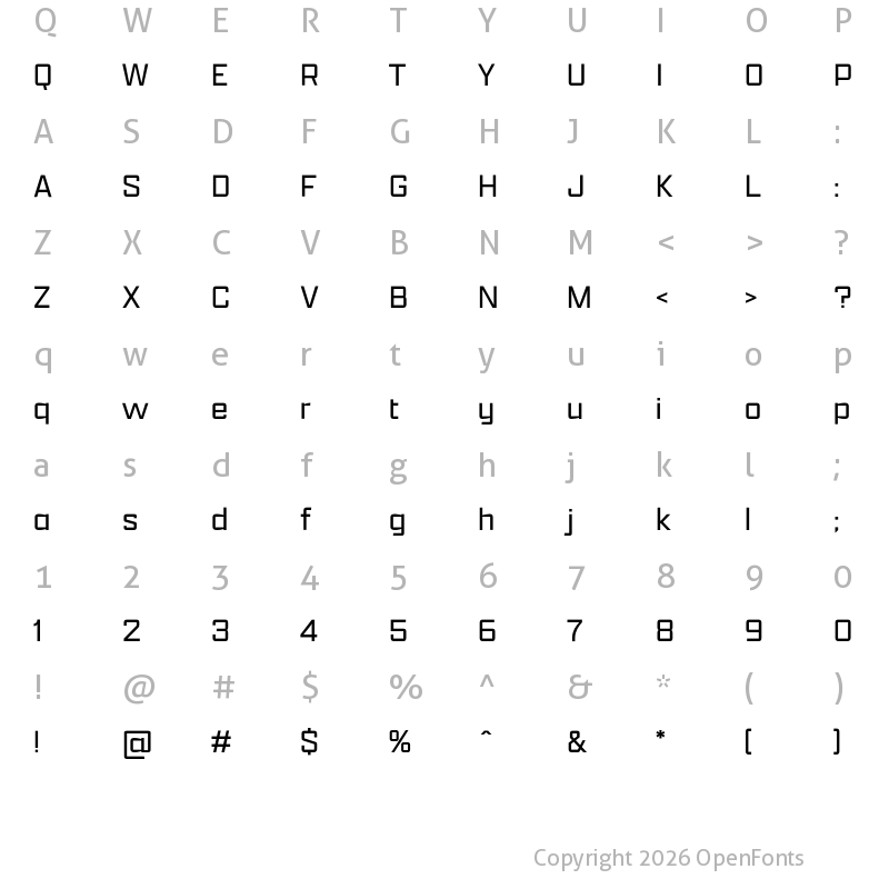 Character Map of Apotek ExtraWide ExtraLight