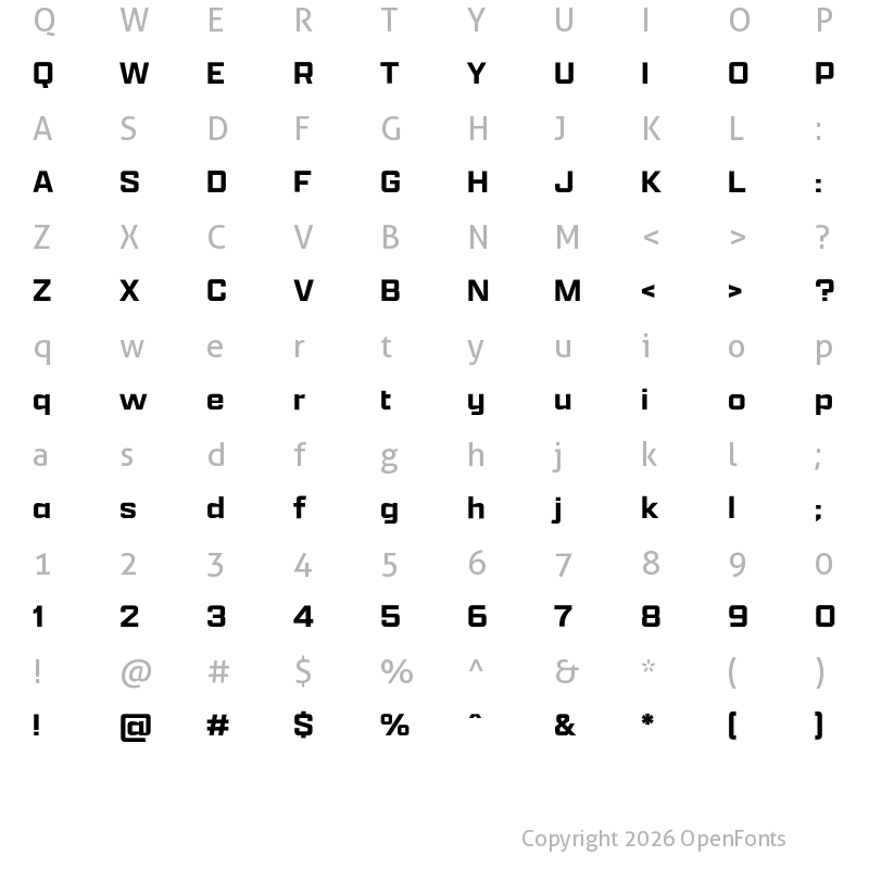 Character Map of Apotek ExtraWide Semibold