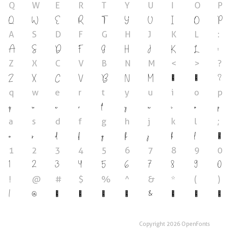 Character Map of Apple Blossom Regular
