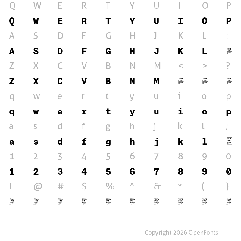 Character Map of Approach Mono TRIAL Bold