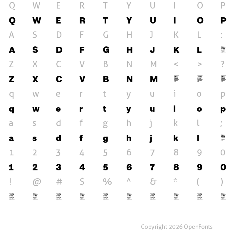 Character Map of Approach TRIAL Black