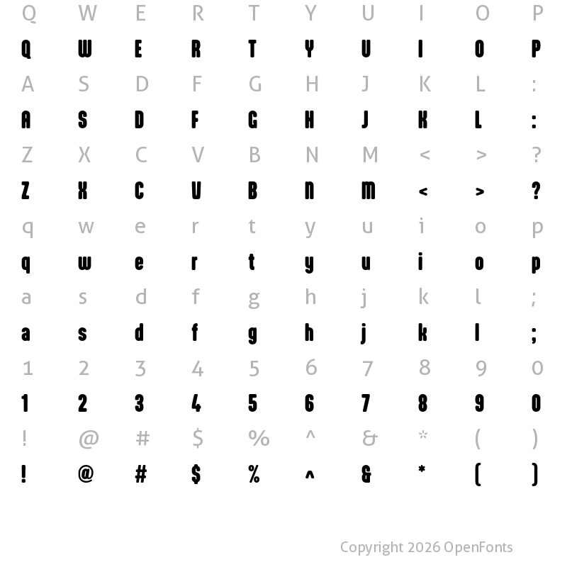 Character Map of Aptly Extra Bold