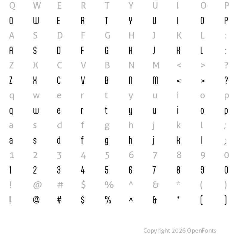 Character Map of Aptly Regular