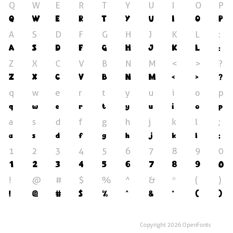 Character Map of Aqua-Life Regular